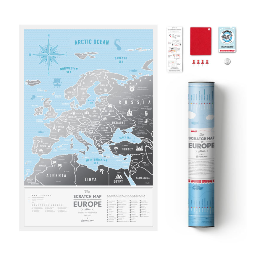 mapa zdrapka europa tuba zestaw