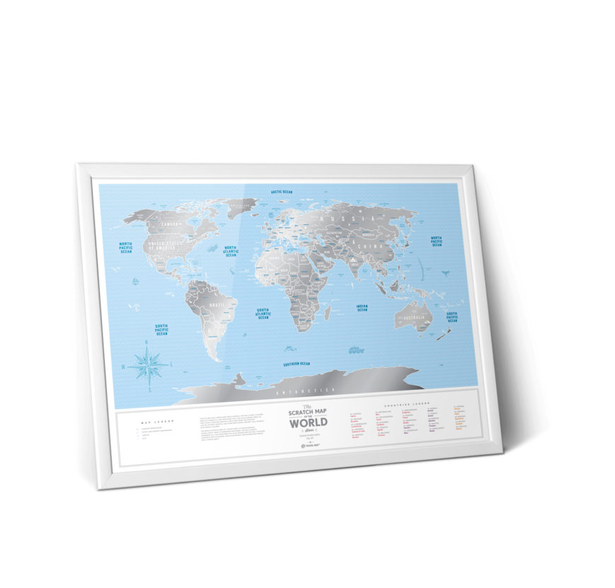 mapa zdrapka srebrna świat