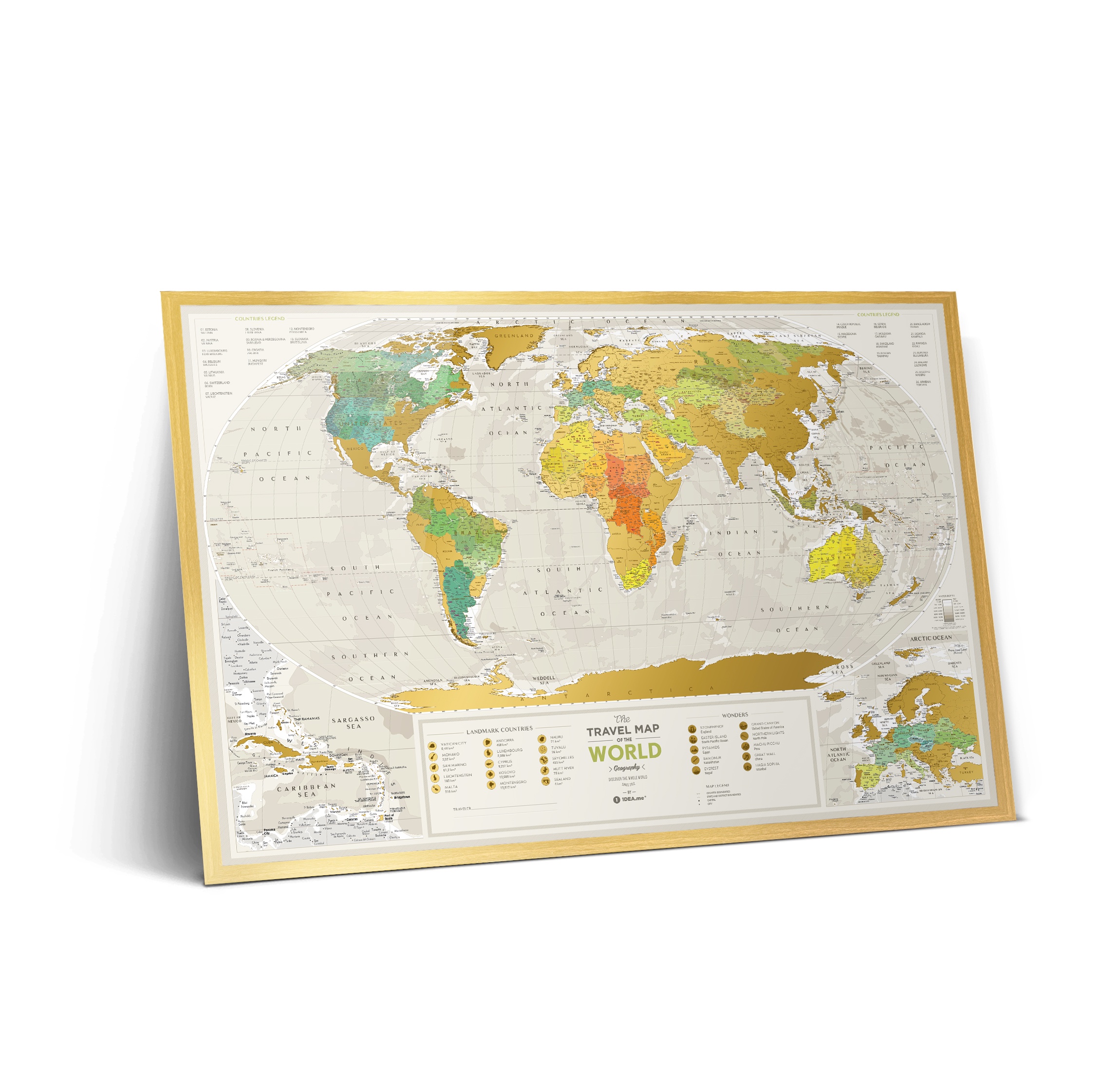 Scratch Map rosa Rosegold Edition Rubbel Weltkarte Reisekarte zum Abrubbeln